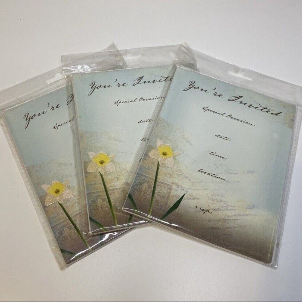 3 Packages of Invitation Cards Flower New